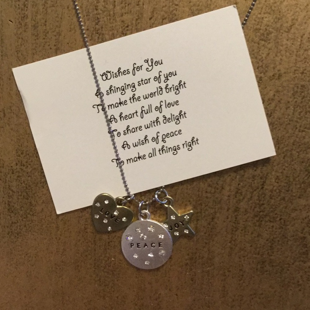 Peace, Love, Joy 18” Necklace with 2” extender...